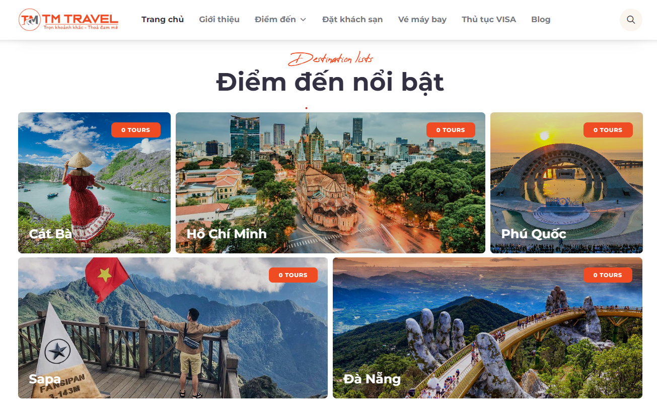 thiết kế website du lịch