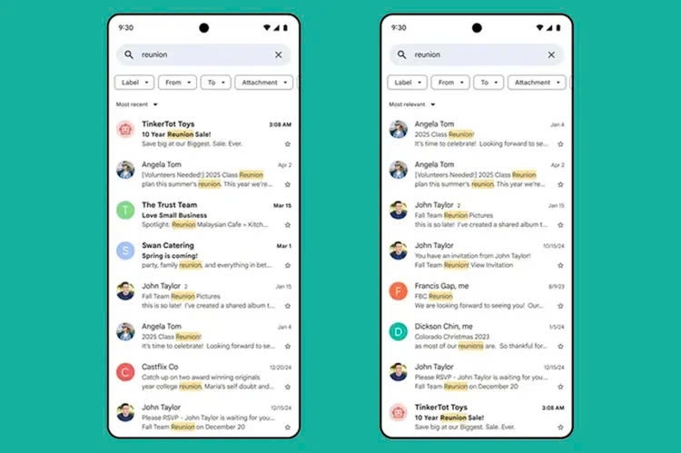 Google đang cải thiện khả năng tìm kiếm của Gmail bằng AI